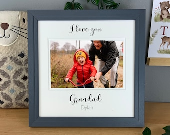 I love you Grandad personalised photo frame, photo gift idea for Grandparents, Grandad, Grandpa, Granny, grandma Any title. Holds 4x6 photo