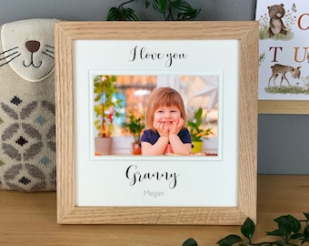 Personalised Granny picture frame, photo gift for grandma from grandchildren, I love you or We love you, Christmas gift for Gran, nana.