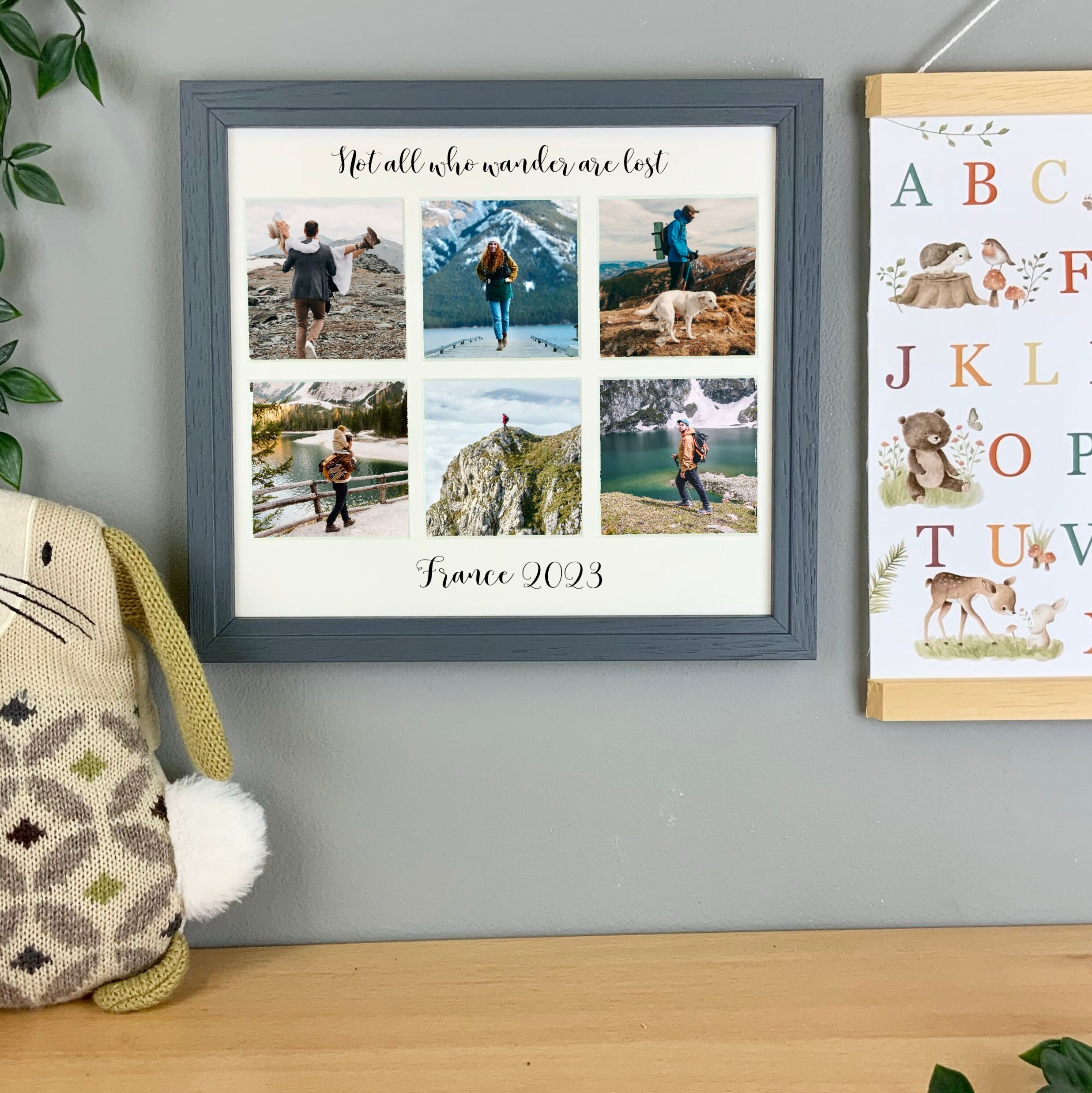 Tripping Frame Personalised Travel Collage Picture Frame, Photo Gift, Multi Photo ...