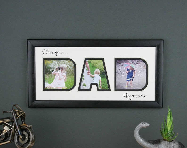 Dad photo frame, Father's day gift for Dad, personalised photo frame, Dad photo gift, I love you Dad, We love you Dad, Daddy gift. I love you black