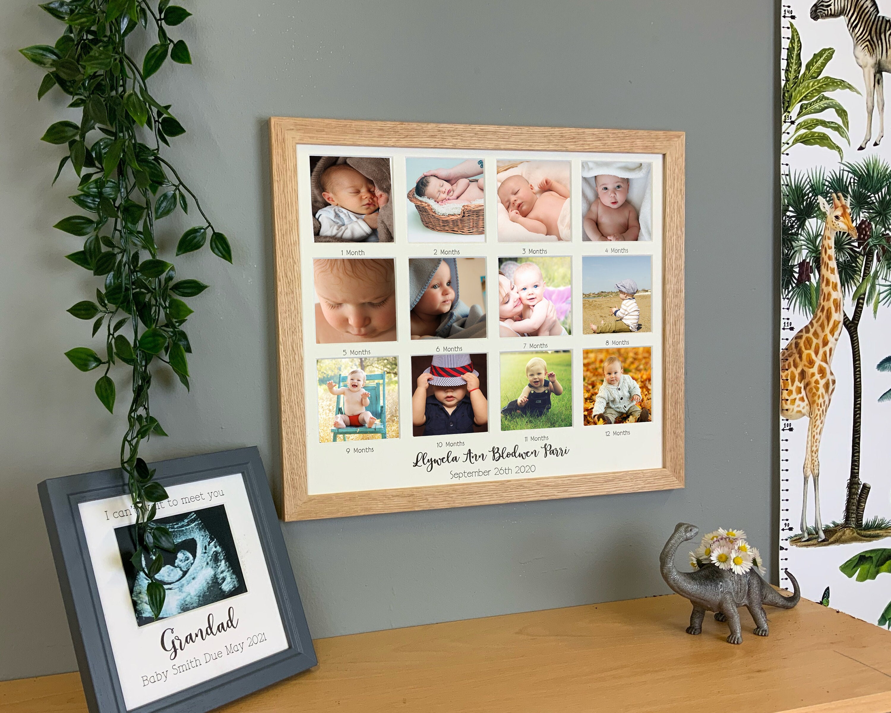 Cadre photo bébé 12 mois, bleu, cadres photo multiples, cadre photo  mensuel, cadre photo de croissance, cadeau de première année pour les bébés  : : Bébé et Puériculture