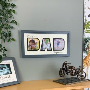 Dad photo frame, Father's day gift for Dad, personalised photo frame, Dad photo gift, I love you Dad, We love you Dad, Daddy gift. image 5