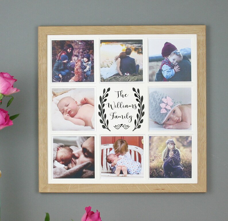 Personalised Family Multi Photo Frame Collage Eight Picture