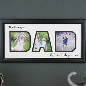 Dad photo frame, Father's day gift for Dad, personalised photo frame, Dad photo gift, I love you Dad, We love you Dad, Daddy gift. We love you black