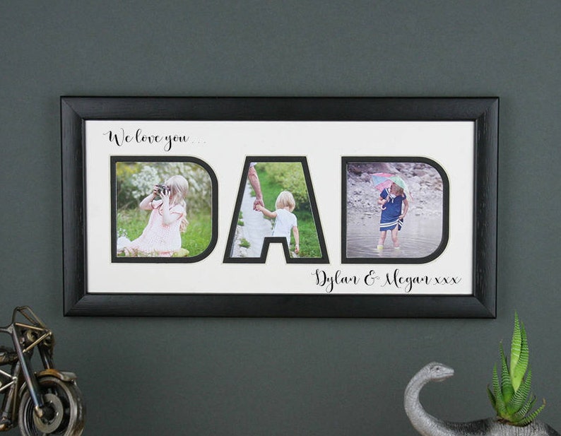 Dad photo frame, Father's day gift for Dad, personalised photo frame, Dad photo gift, I love you Dad, We love you Dad, Daddy gift. We love you black