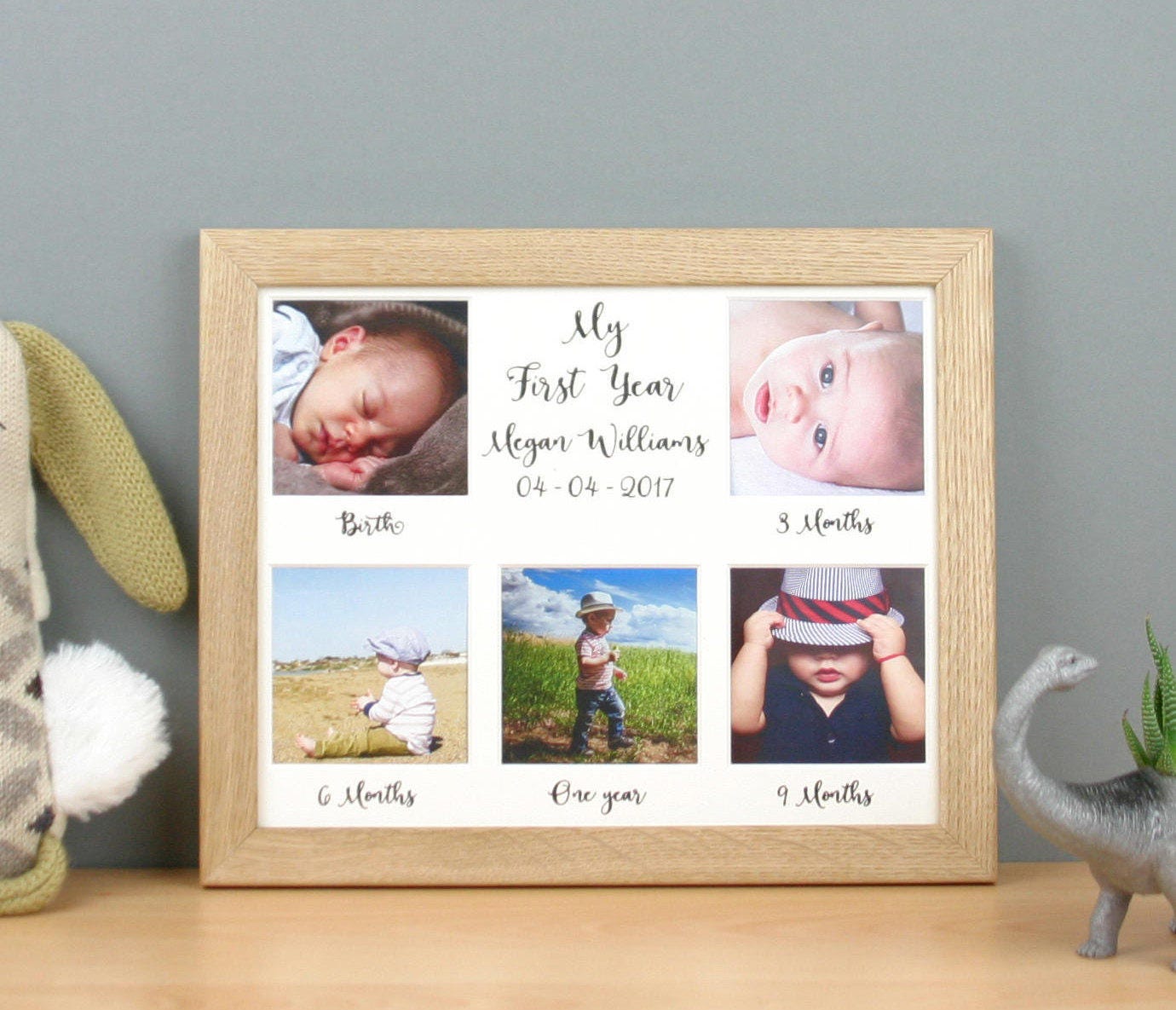 Personalised My First Year Oak Photo Frame Birthday Personalised My First Year Oak Photo Frame Birthday Gift Newborn Keepsake Milestone Picture