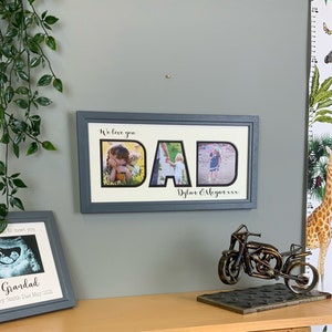 Dad photo frame, Father's day gift for Dad, personalised photo frame, Dad photo gift, I love you Dad, We love you Dad, Daddy gift. We love you grey