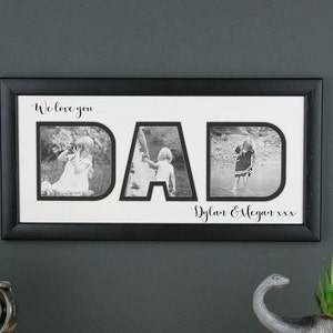 Dad photo frame, Father's day gift for Dad, personalised photo frame, Dad photo gift, I love you Dad, We love you Dad, Daddy gift. image 4