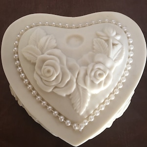 Porcelain Heart Shaped Trinket Box