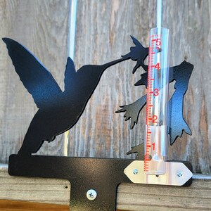 Hummingbird Rain Gauge Metal Art Garden Yard Fun Gift