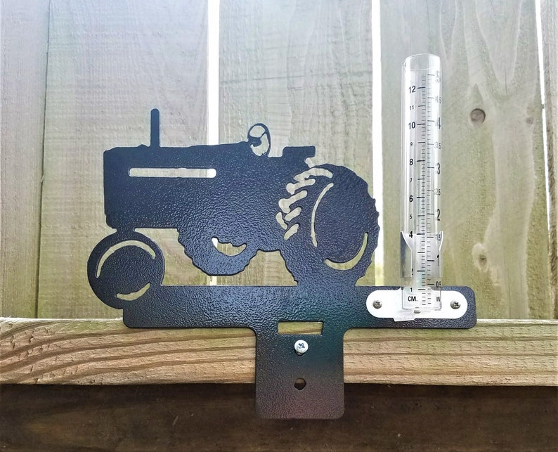 Tractor Rain Gauge Metal Art Garden Farm Gift Men Guy Etsy