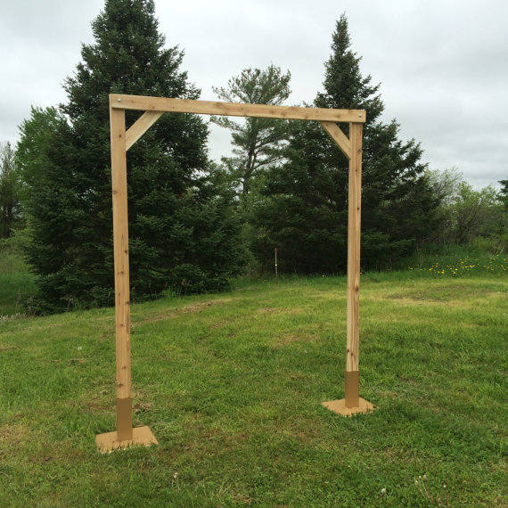 5 Piece Cedar Wedding Arch with Two Square Stands | Etsy