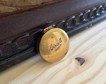 Vintage Hiscott Toronto Powder Compact Mirror | Mid Century Canadian Vanity Compact | Gold Tone Makeup Compact | Purse Mirror Collectible