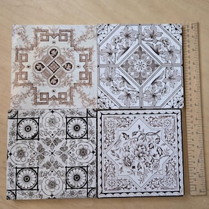 Vintage Victorian Tile - Lot of Four