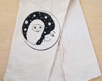 Tea Towel - Owl and Moon