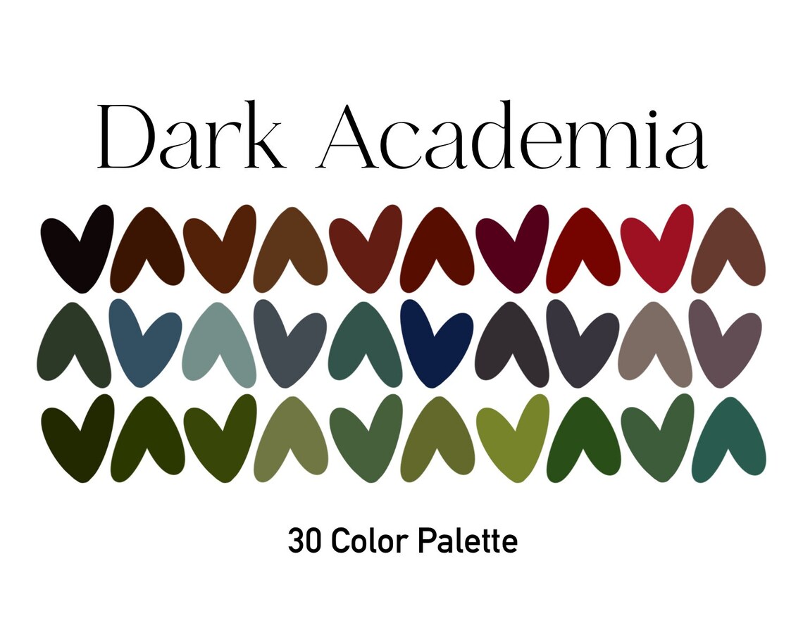 Dark Academia Color Palette, Color Palette for Procreate, Procreate ...
