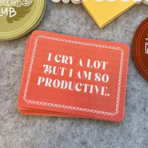 Waterproof I Cry A Lot But I Am So Productive Sticker, Tswift, Gift Sticker for Swifties, Song Sticker, Eras Tour Sticker