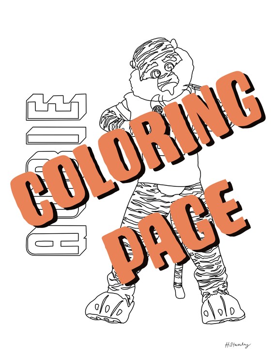 Auburn University Aubie Mascot Coloring Page Immediate | Etsy