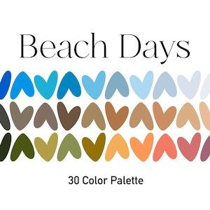 Beach Days Color Palette, Color Palette for Procreate, Procreate Palette for iPad, Digital Color, Instant Download, Color Swatch