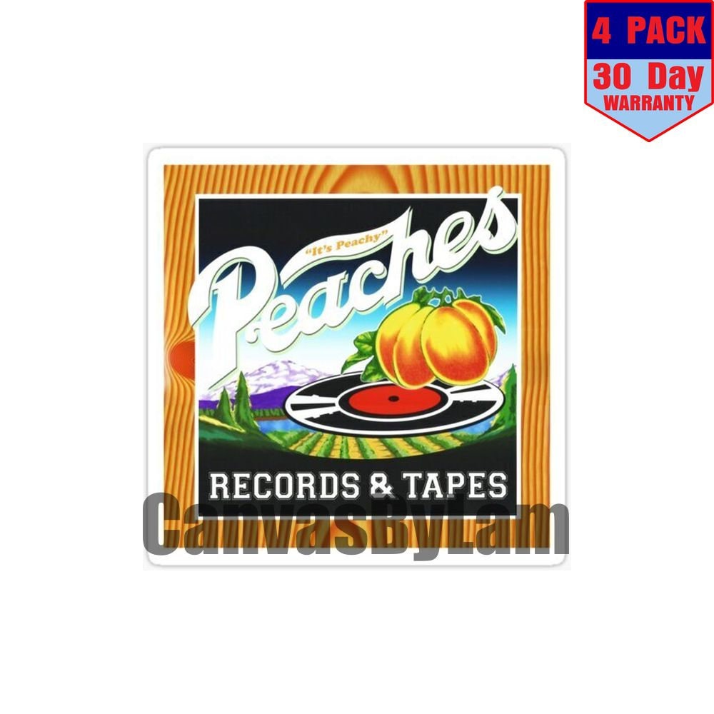 Peaches Records Tapes 4 pack 4x4 Inch Sticker Decal Etsy