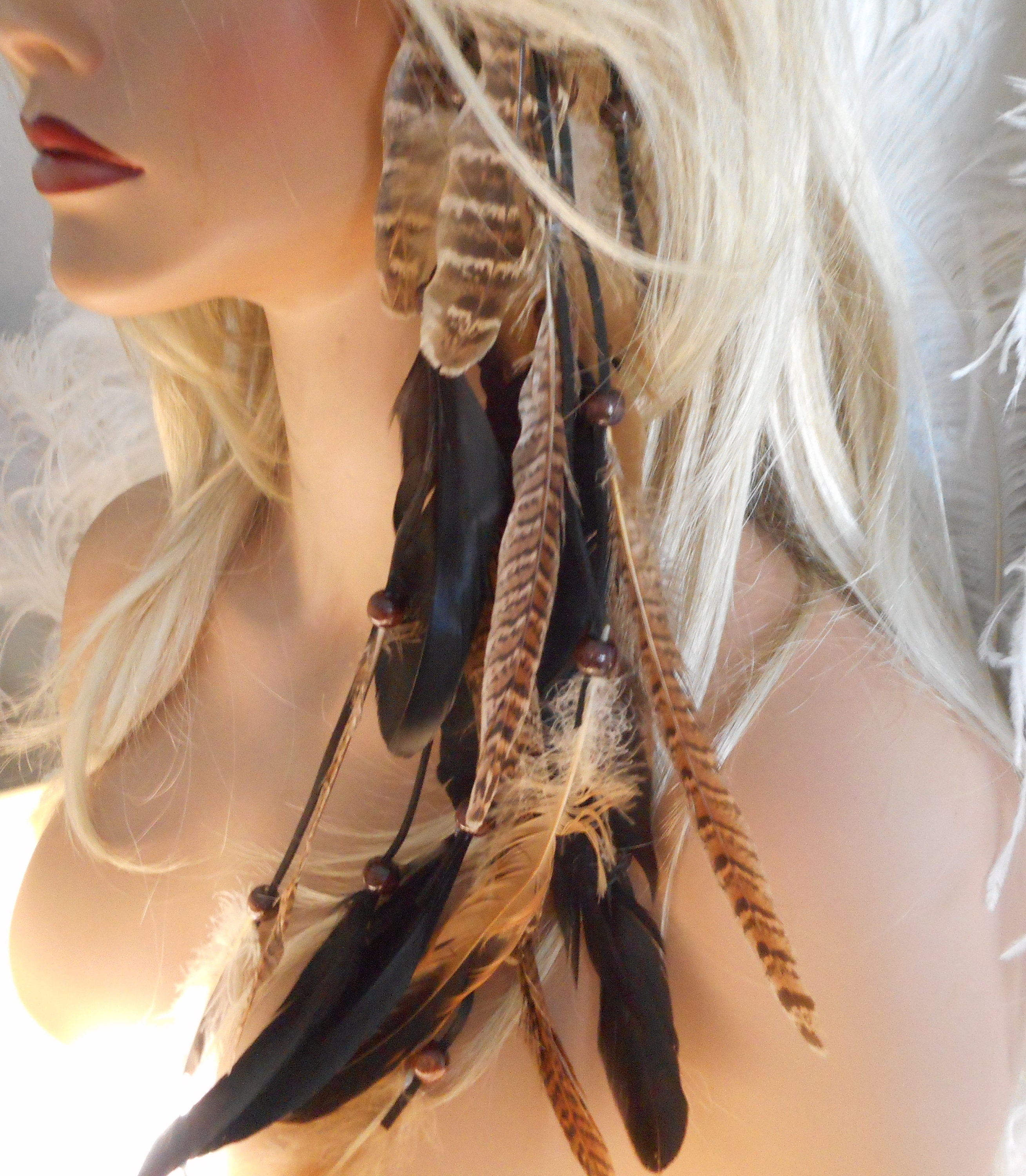 25 Short Hair Feathers Real Natural Wide Feathers 57 Long Feather Extensions,  Optional DIY Kit 