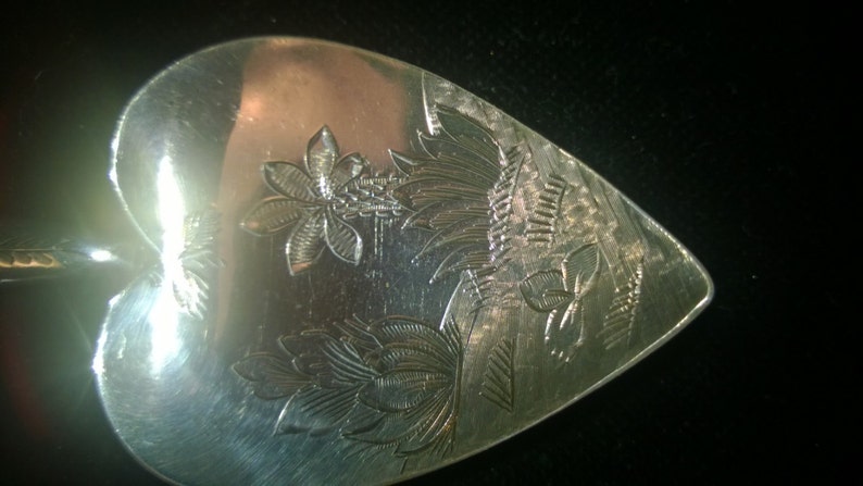 Jade handled Sterling Japanese serving spoon