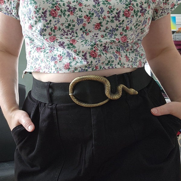 Elastic Witchy Snake Buckle Belt