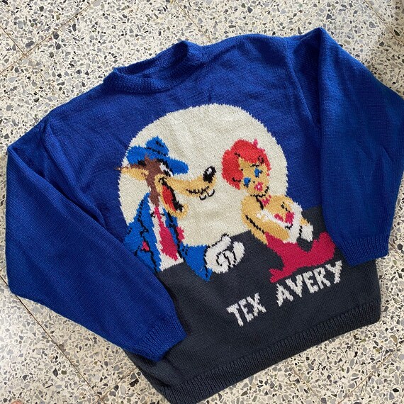 1990s Tex Avery WOLF Sweater, Vintage Sweater