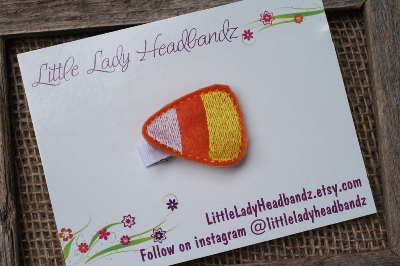 Candy corn hair clip feltie no slip grip hair barrette felt candy corn toddler clip girl clip fall clip