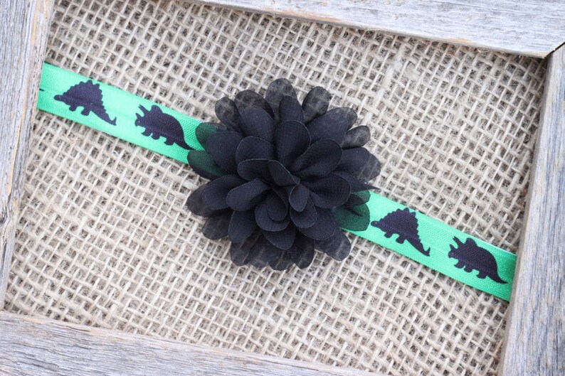 Dinosaur headband green dino baby headband Triceratops Etsy