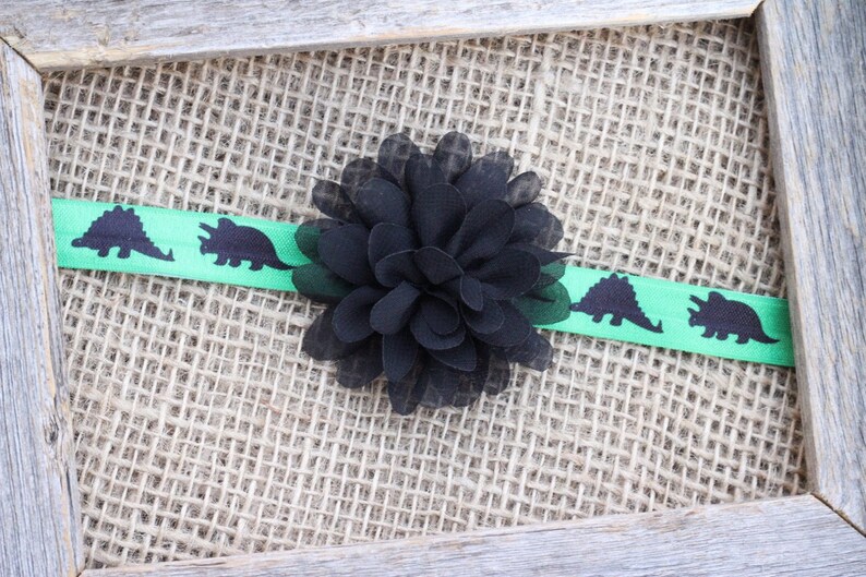 Dinosaur headband green dino baby headband Triceratops Etsy