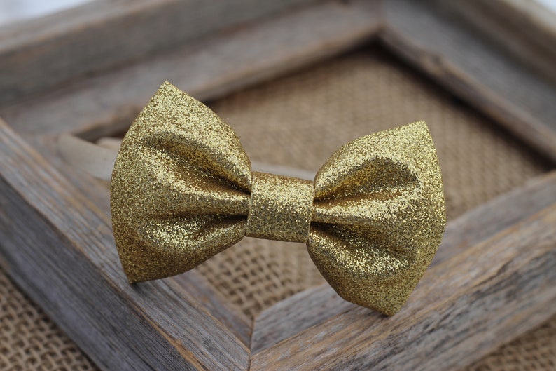 Gold hard headband gold glitter bow headband plastic headband | Etsy