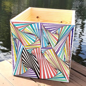 Custom Painted Bee Hive, bee art, art for your garden, Pretty Beehive (brood box & super only) Beehive from the DREAMSCAPE Collection