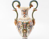 Beautiful French Hand Painted Porcelain Amphora Vase