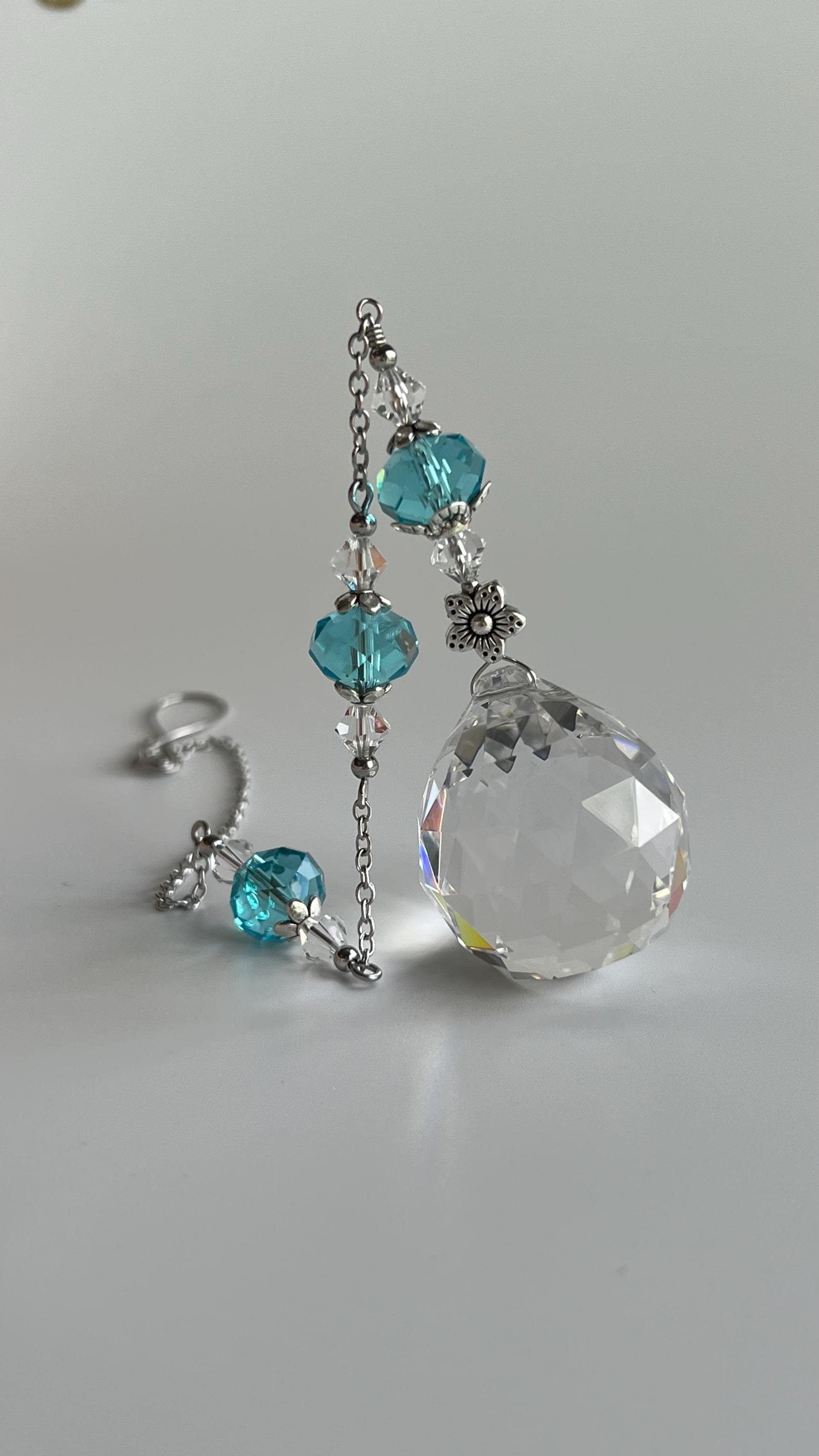 Blue Suncatcher Crystal Window Prism Gifts for Home Aqua Blue Crystal ...