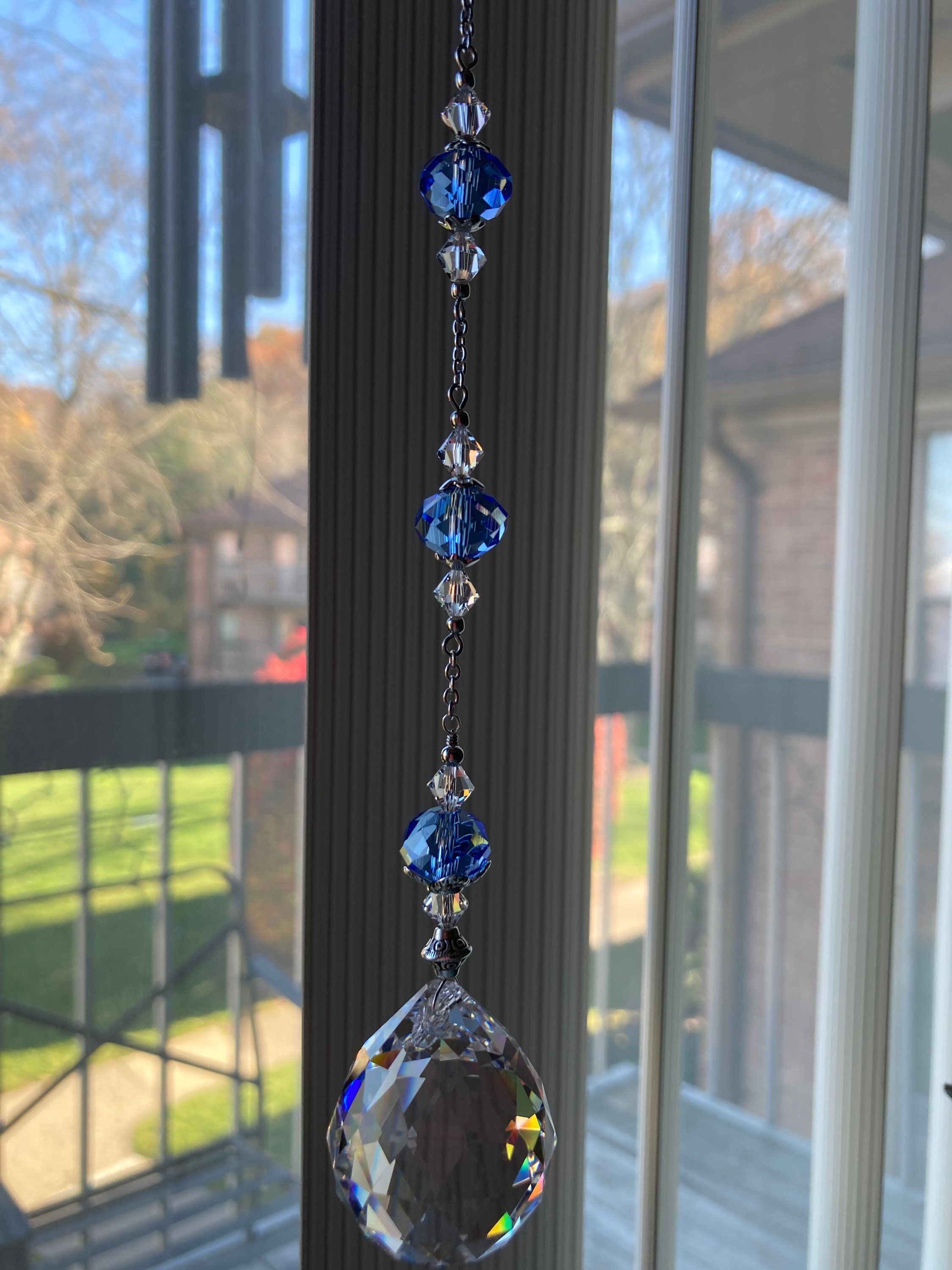 Light Sapphire Blue Teardrop SunCatcher Prism Hanging Ornament Etsy