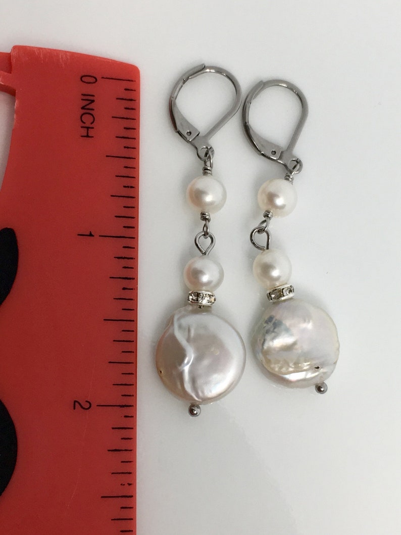 Keishi pearl earring Baroque pearl earrings Dangling Long | Etsy