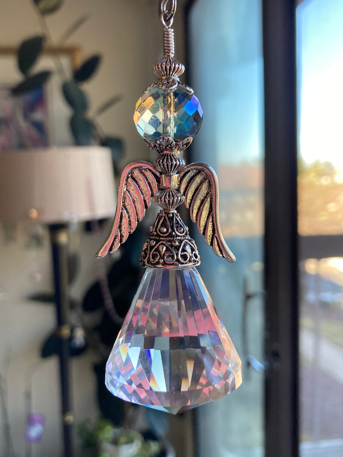 Angel ceiling fan light pull crystal ornament ball chain fan Etsy