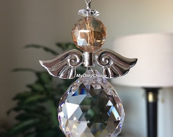 Crystal Glass Angel Ornament Suncatcher Crystal Memorial Angel  Window Prism Sympathy Gift