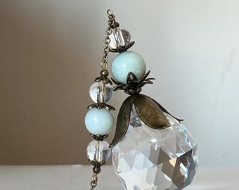 Ornements en cristal SunCatcher Drop 30 mm Amazonite bleue