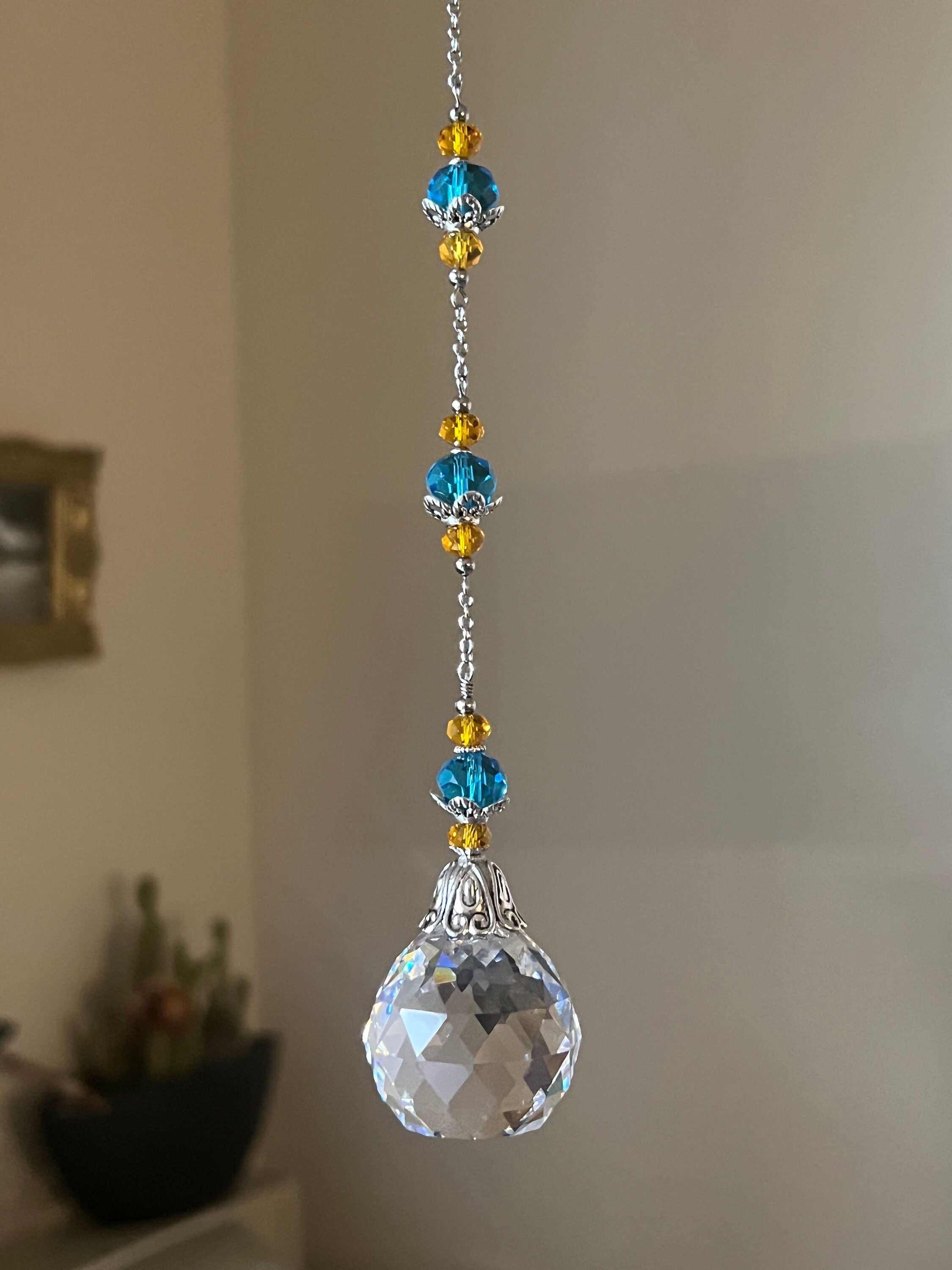 Teardrop Faceted Crystal Glass Ball Window Prism Window Decor Window ...