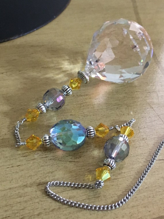 Blue Butterfly Crystal Suncatcher Ball Prism Hanging Drop Pendant Feng Shui 30MM