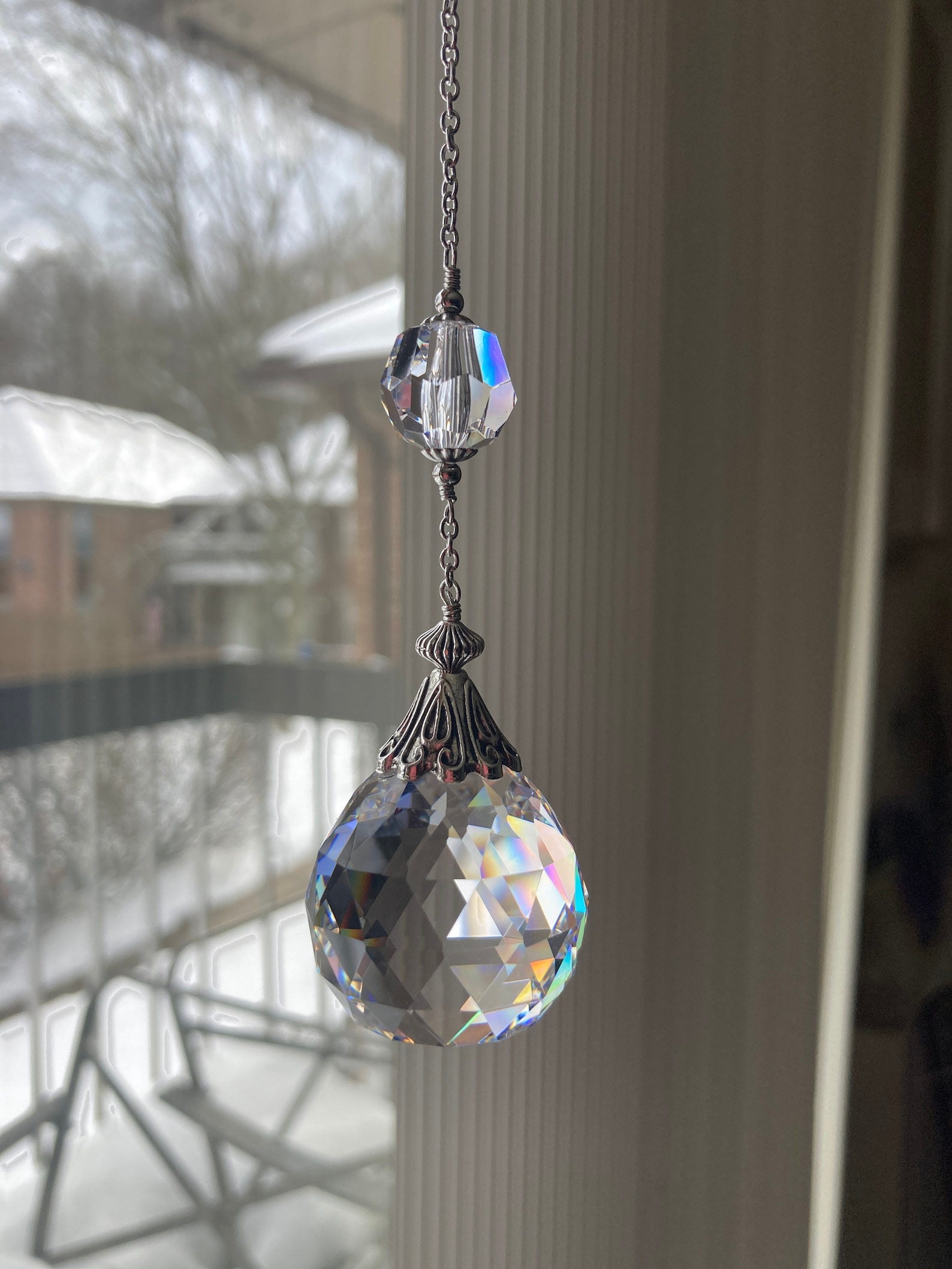 Crystal ball crystal prism hanging ornament Etsy