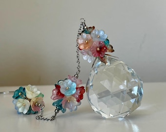 Ornement en verre cristal SunCatcher 40 mm Cadeau de printemps Cadeau d'été