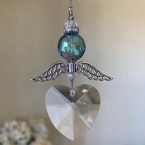 Angel Heart Crystal Ornate With a Filigreed Wing Suncatcher Prism