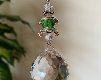 Gift For Kids Green Frog SunCatcher Prism Hanging Ornament Frog Lover Gift Loss of Frog Amphibian Gift
