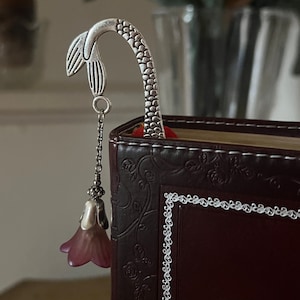 Silver Mermaid Bookmark Ornate With a Pink  Flower