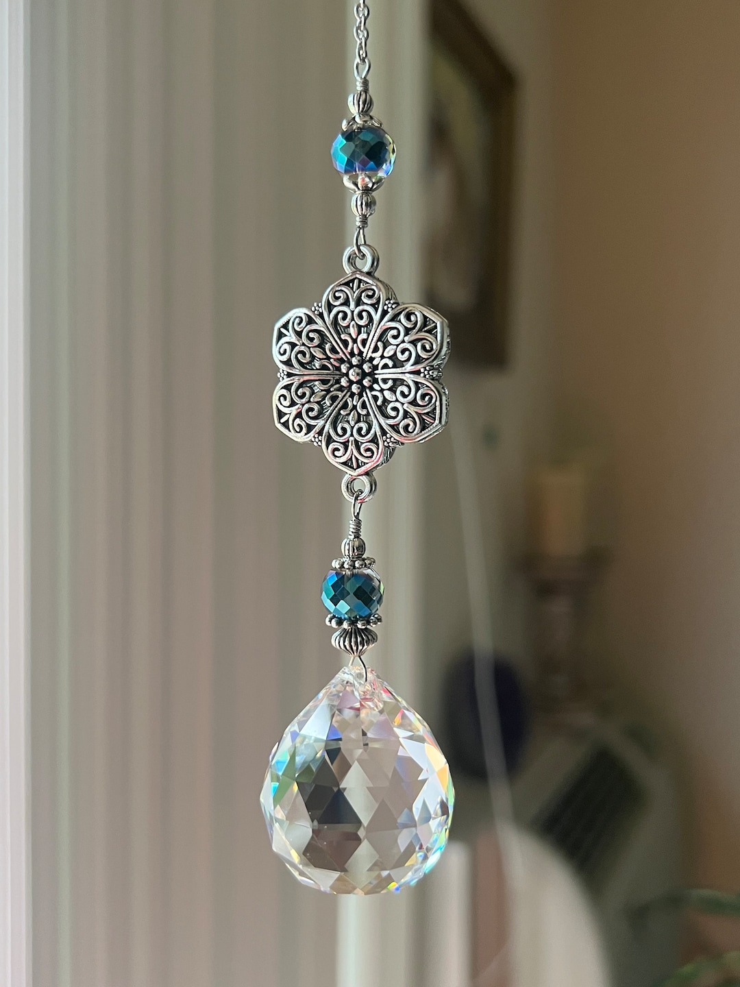 Flower Suncatcher Hanging Ornament Etsy