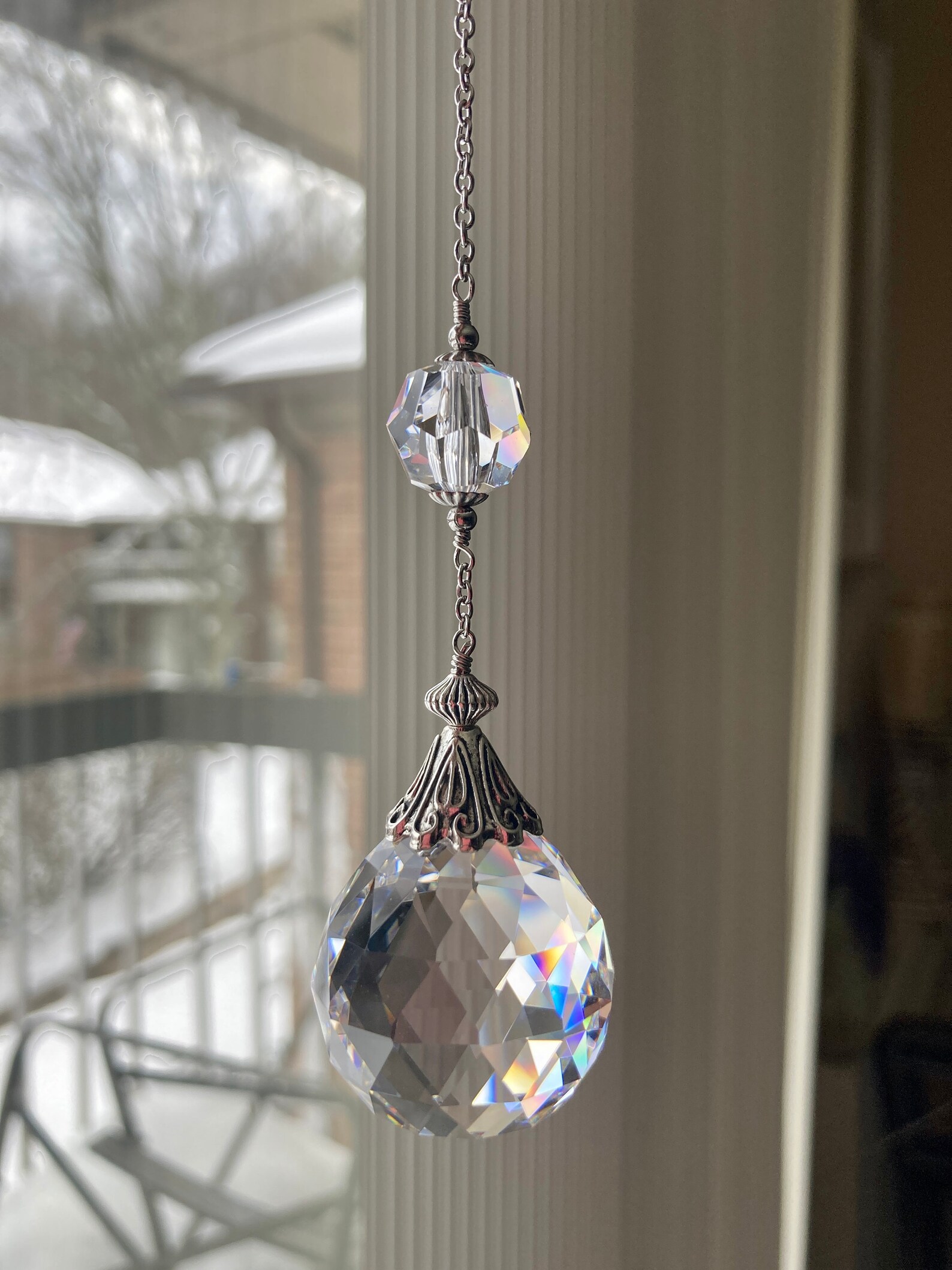 Crystal ball crystal prism hanging ornament Etsy