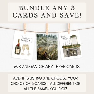 3 cartes à mélanger et à assortir / Cartes de voeux vierges pour les fêtes / Cartes de Noël / Cartes pour amoureux des livres / Jeu de cartes / Enveloppe Kraft / Art déco des Fêtes